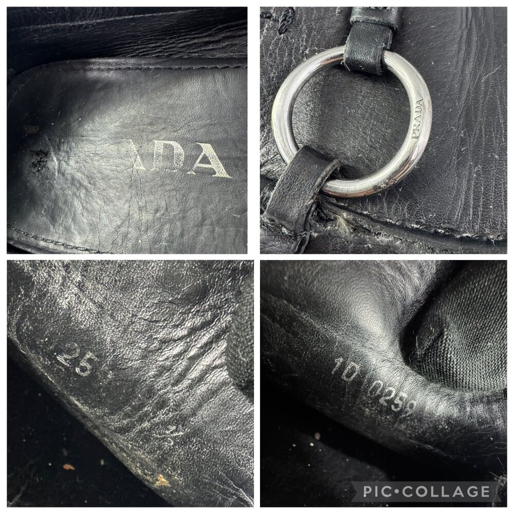 Prada Black Leather Horsebit Driving Loafers - Picture 13 of 14